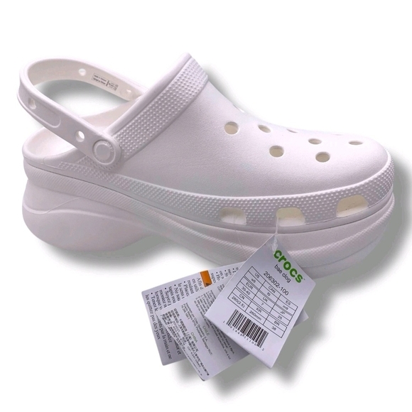 NEW Crocs Women's Classic Bae Clogs Platforms White Size 9W Ionic Comfort - Picture 8 of 10